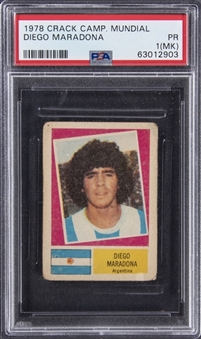 1978 Crack Campeonato Mundial Diego Maradona Rookie Card - PSA POOR 1 (MK)